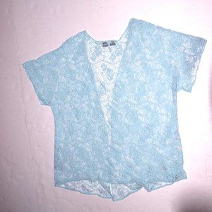 Promises Blue Lace Cardigan Size Small